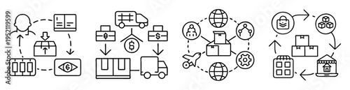 Logistics and supply chain process management including purchasing, delivery and distribution
