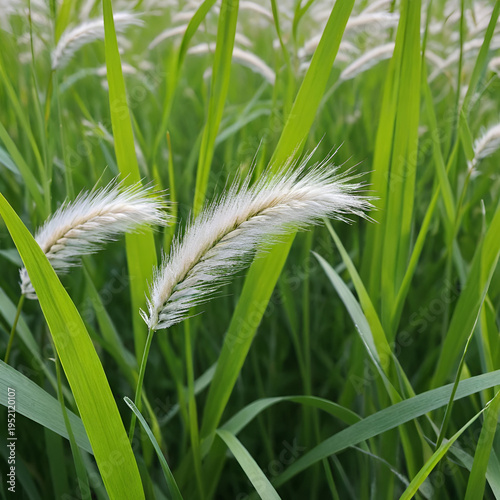 fluffy spikelets of grass