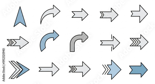Collection of various directional arrows and pointers.