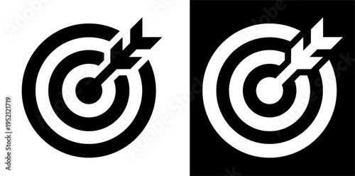 Set of Target with Arrow Icon: Success, Goal Achievement, Strategy, and Focus