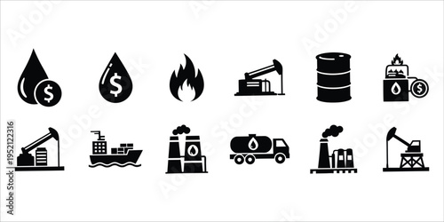 Oil and gas industry icons