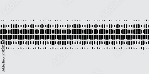Vector retro grunge sound wave pattern. Audio equalizer halftone design with pulse effect