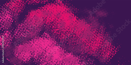 Glitch distorted grunge layer . Noise destroyed texture . Trendy defect error shapes . Overlay grunge texture . Distressed effect .Vector shapes with a halftone dots screen print texture.Eps10