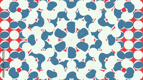 Abstract Kaleidoscope Pattern in Red White and Blue vector illustration