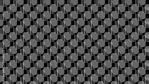 Gray Hexagonal Pattern on Black Background vector illustration
