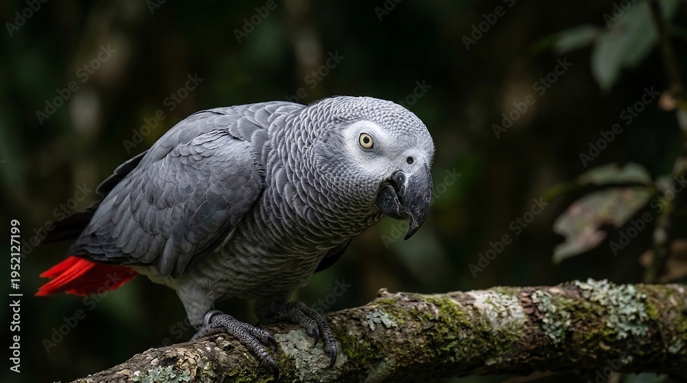 Obraz premium African Grey Parrot Intelligence Portrait