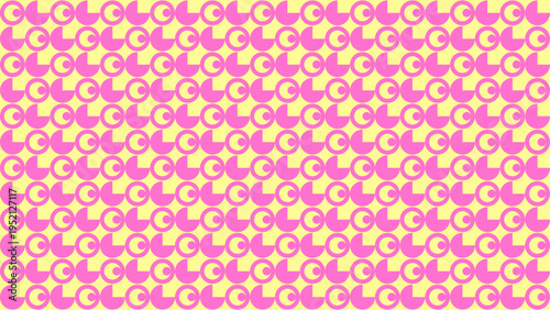 Pink Lunar Crescent Pattern on Yellow Background vector illustration