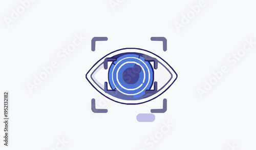 Iris scan icon biometric eye technology vector illustration