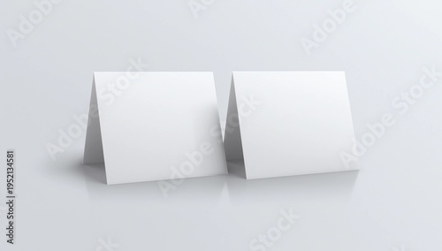 Table tent card. Blank white 3d render illustration.