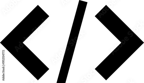 Code symbol representing programming and development.