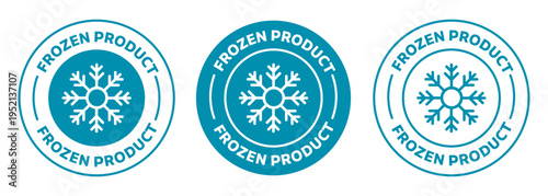 Keep Cool icon - frozen product round isolated Badge on transparent background. Keep frozen instruction.