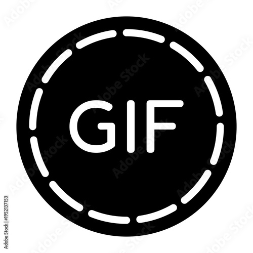 GIF Icon set. four GIF icon collections in black and white color - Vector stock