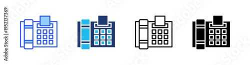 Fax Multi Style Icon Set Vector 