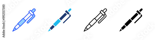 Pen Multi Style Icon Set Vector 
