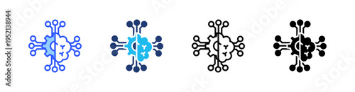 Machine Learning Multi Style Icon Set Vector 