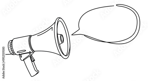 Vector illustration colorful Megaphone with Speech Bubble for Communication and Public Speaking Events