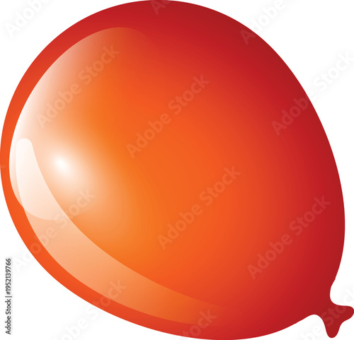 Red glossy party balloon isolated on white background, celebration decoration element for birthday party festival event greeting card design and festive marketing template PNG