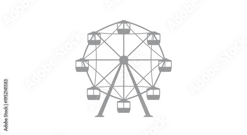 Vector illustration detailed colorful Ferris wheel with gondolas on white background for infographic use