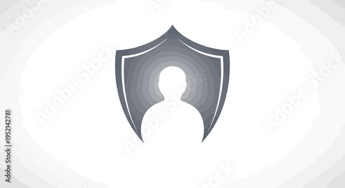 Vector illustration shield Protecting Silhouette Modern Flat Design Element Isolated on White Background