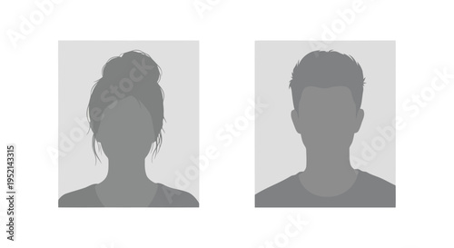 Vector illustration richly Colorful Flat of Two Gray Silhouetted People on White Background