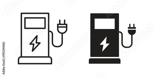 Charging station icon for web and mobile app. Vector icons