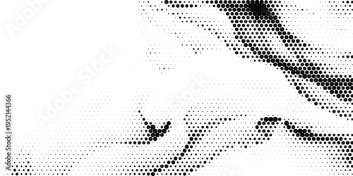 Dotted gradient vector illustration, white and black halftone background