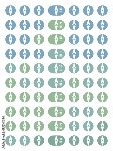 Orthopedic knee joint icon grid for medical health infographic