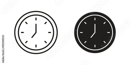Clock seven icon for web and mobile app. Vector icons
