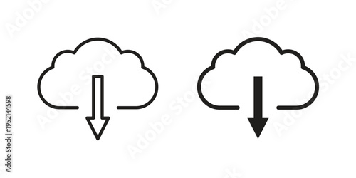 Cloud download icon for web and mobile app. Vector icons