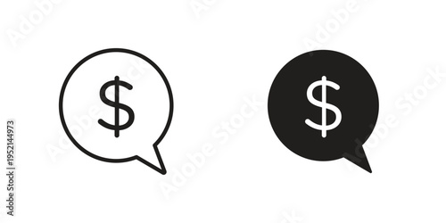 Comment dollar icon for web and mobile app. Vector icons