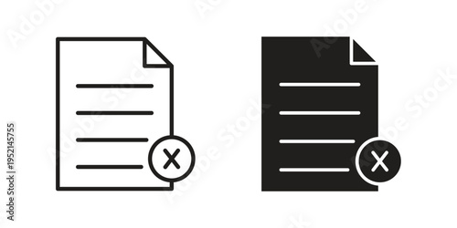 Delete Document icon for web and mobile app. Vector icons