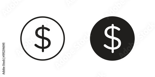 Dollar icon for web and mobile app. Vector icons