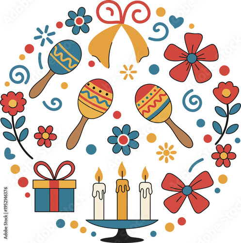 Flat design elements collection for cinco de mayo celebration