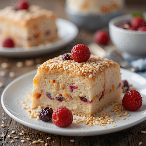 Light dessert -turkish delight with sesame seeds