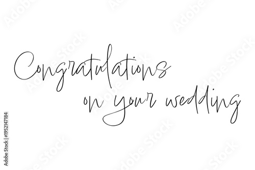 Cuadro en lienzo Congratulations on your wedding - Congratulations on your wedding words, text or lettering