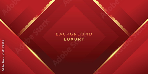 Abstract festive background with red gradient color and golden accents, glowing particles with smooth transitions, premium elegant design for template