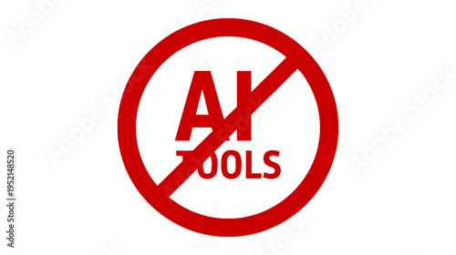 Free Download Illustration of Prohibited AI tools logo warning sign - GFXLoad