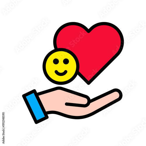 Compassion lineal color icon