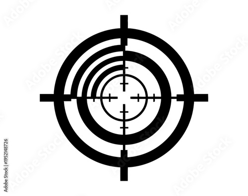 Illustration of Black target symbol with crosshairs and concentric circles