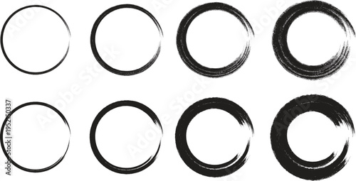 Set of 8 gradient ring icons vector