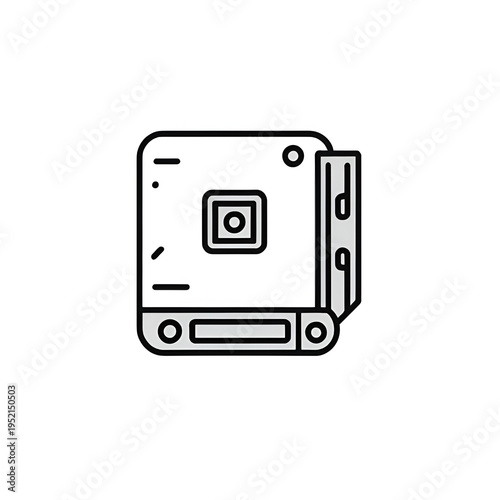 Black line icon for compile