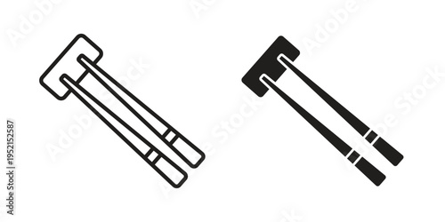 Chopsticks icon silhouette. Editable stroke. Line vector illustration design
