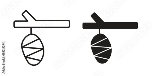 Cocoon icon silhouette. Editable stroke. Line vector illustration design