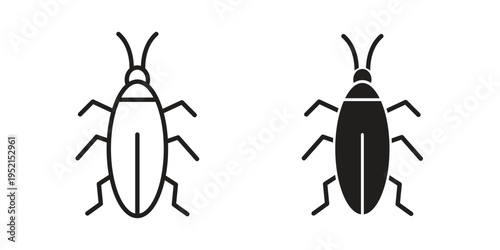Cockroach icon silhouette. Editable stroke. Line vector illustration design