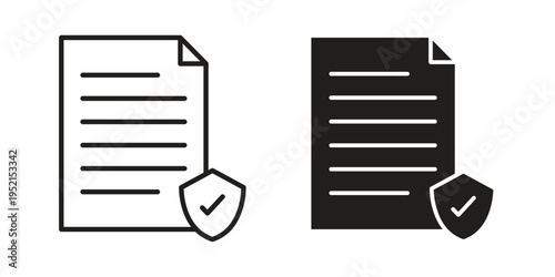 Contract coverage icon silhouette. Editable stroke. Line vector illustration design