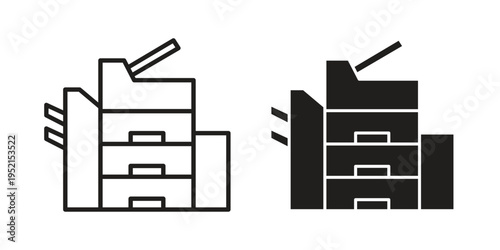 Copier icon silhouette. Editable stroke. Line vector illustration design