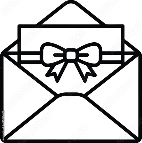 Vector illustration of a gift envelope with bow