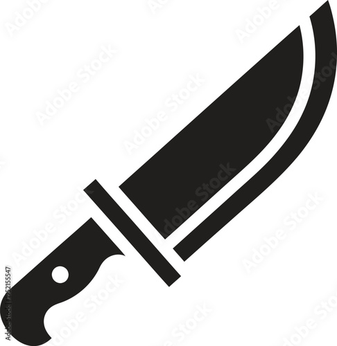 Knife silhouette with black and white