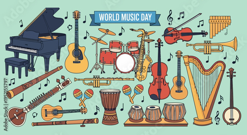 Musical Instruments for World Music Day.