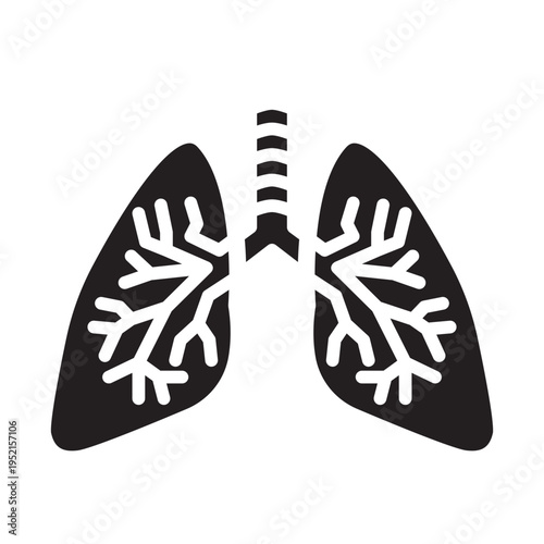 Respiratory Lung Health Solid Icon